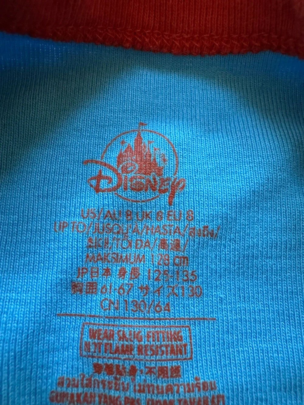 Disney Mickey Mouse & Donald Duck Pajama Set Size 8 Blue Long Sleeve